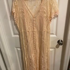 It’s a pale pink maxi dress from torrid